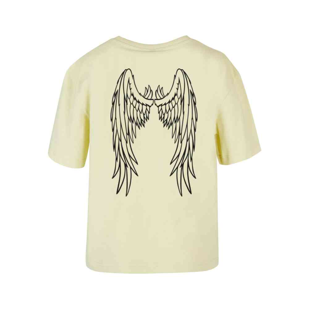 Miss Tee - Angel Wings Dames T-shirt - Geel